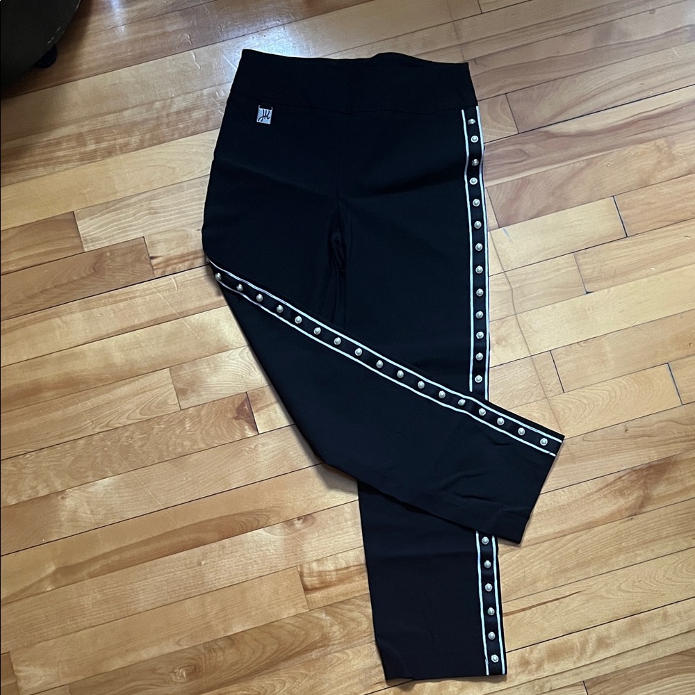 Joseph Ribkoff Black Pants with Pearl Accents